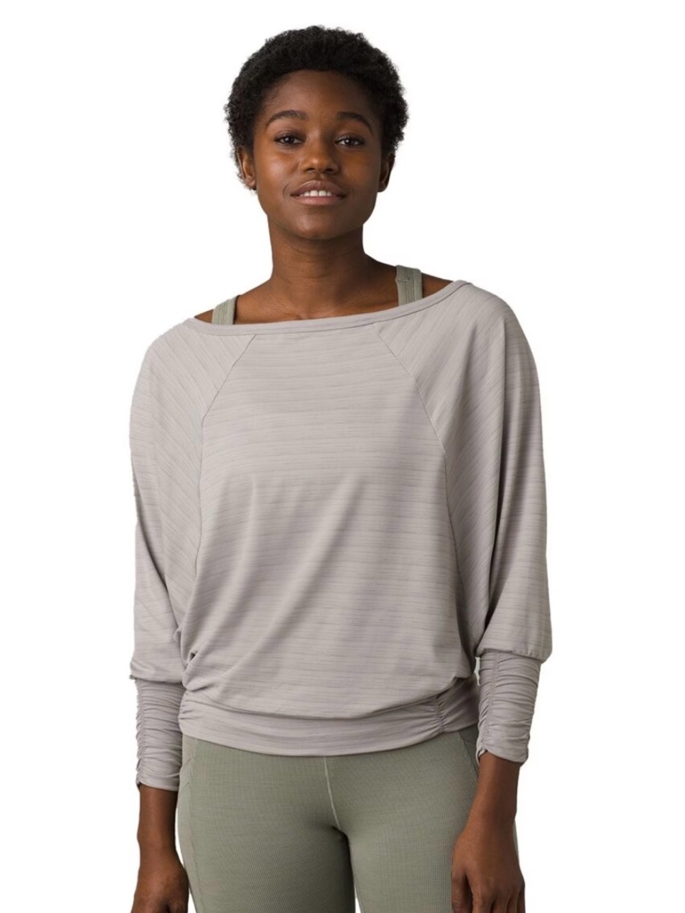 Prana Ridgeview Light Gray Dolman Pullover Top